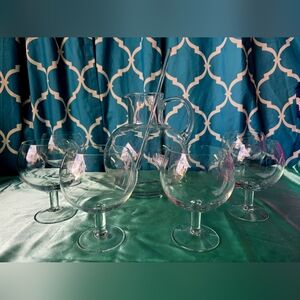 TIFFANY CRYSTAL REFRESHER SET/PITCHER & 6 GOBLETS VINTAGE